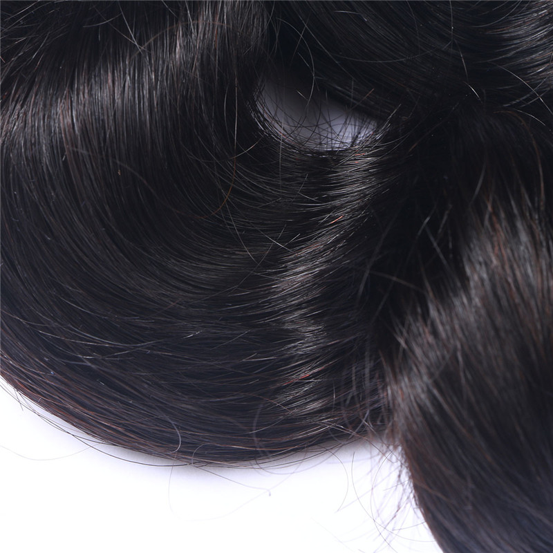 Natural Black 1b Loose Wave Human Hair Bundles 100% Peruvian Human Hair Extension Loose Wave Hair Weave Double Machine Weft