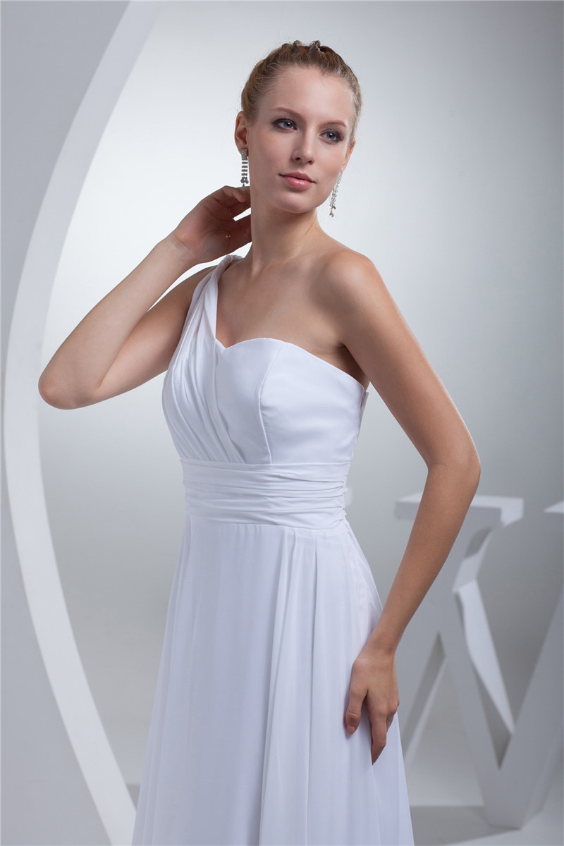 newest elegant real photo one shoulder chiffon wedding dresses aline bow plus size wedding party bridal gowns bm39