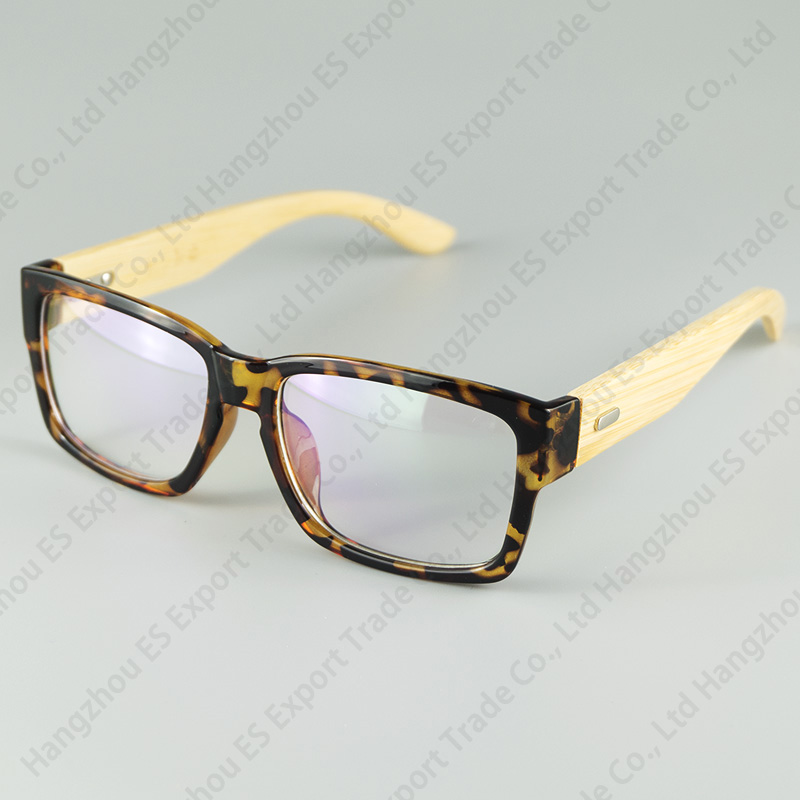 Classical Rectangle Frame Nerd Style Fashion Optical Glasses With Real Bamboo Legs Hand Made Eyewear Wholesale