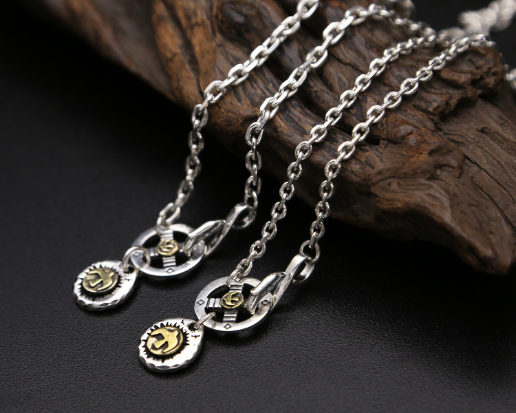 925 sterling silver vintage jewelry pendant necklace for men and women eagle and cross charm pendant Japan style long necklace free shipping