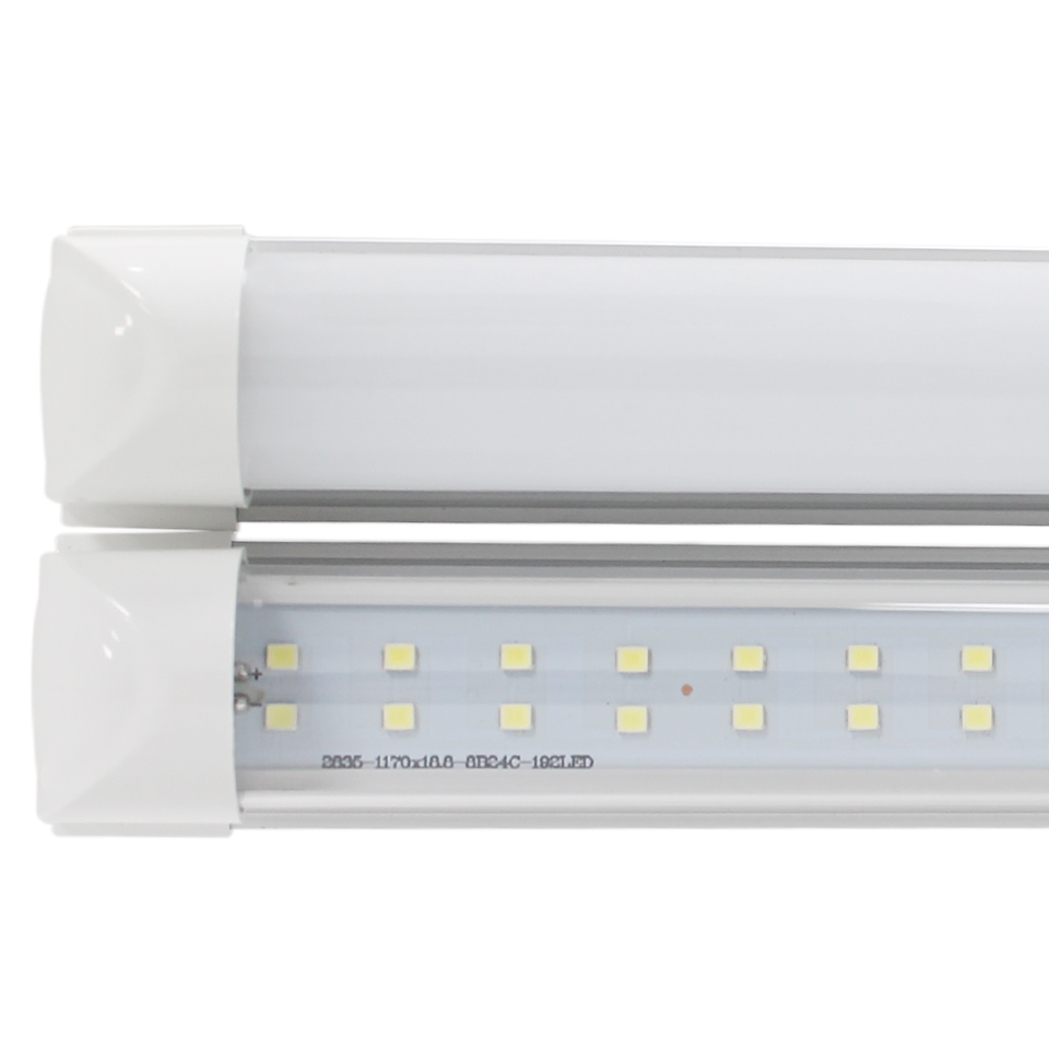 4FT 8FT 28W/72W Integrated Double Row LED T8 Tube light 7200LM SMD2835 1.2m 2.4m led fluorescent lighting fixture