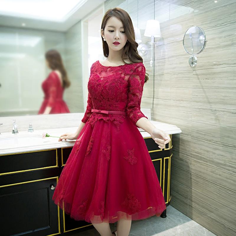 2017 New Fashion Wine Red Lace Flower 3/4 Sleeves Short A-line Cocktail Dress The Bride Party dresses Custom Plus Size Formal Dress, Light sky blue
2017 New Fashion Wine Red Lace Flower 3/4 Sleeves Short A-line Cocktail Dress The Bride Party dresses Custom Plus Size Formal Dress, Light sky blue