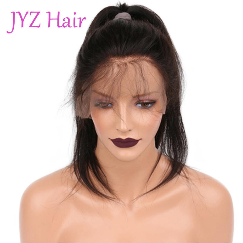 Malaysian Virgin Human Hair Full Lace Wig Brazilian Natural Straight Human Hair Lace Front Wig With Adjustable Strands Glueless Lace Wigs