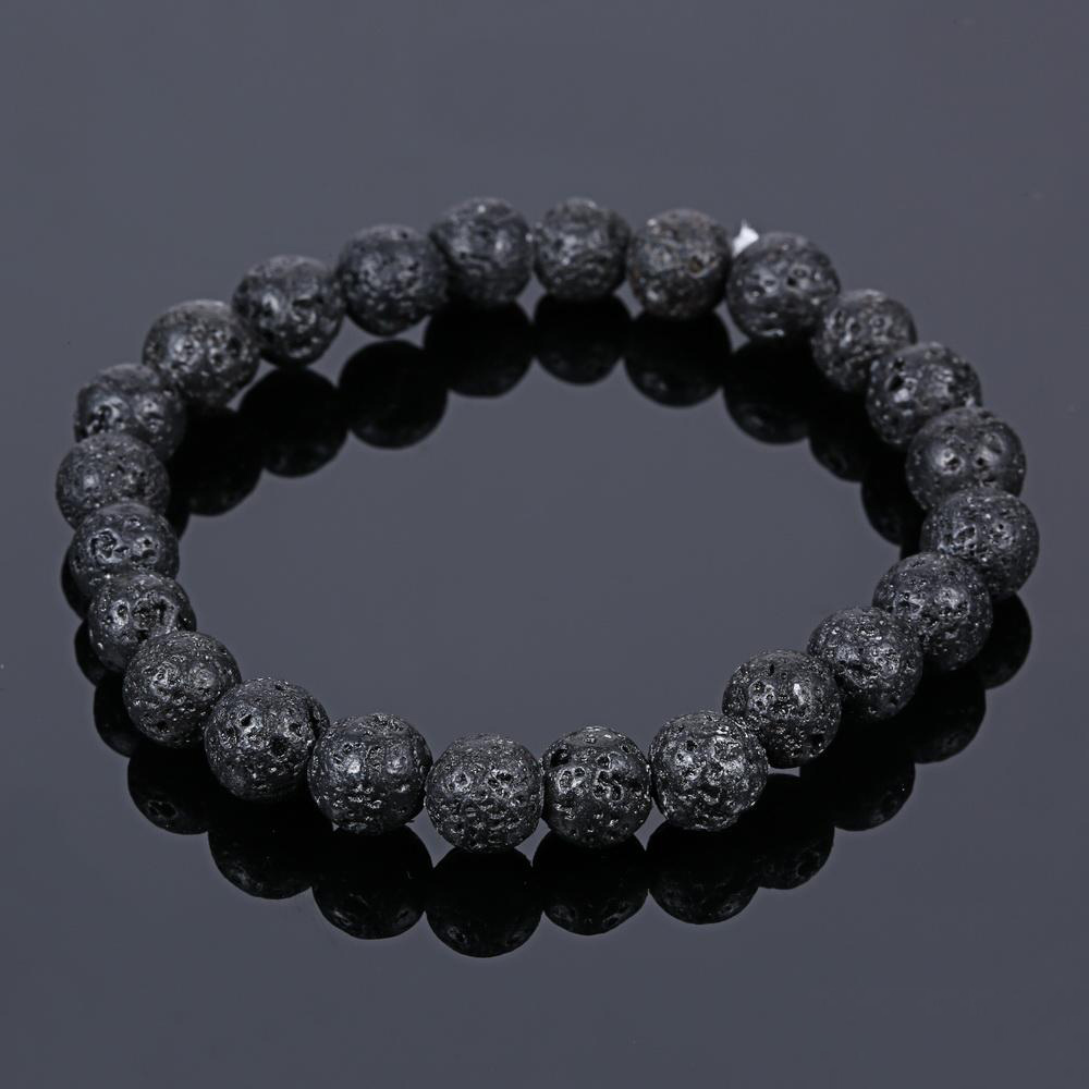 Handmade Diffuser Jewelry Anti-fatigue Lava Natural Stone Charms Bracelets Volcanic Rock Charm Bracelets Prayer Beads Bracelet