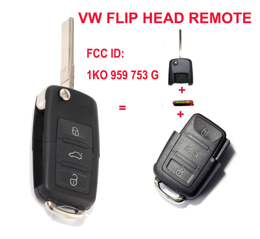 1K0 959 753 G Folding Flip Key Keyless Entry Remote Transmitter For VW VOLKSWAGEN SEAT 3 Button 434MHZ With ID48 Chip, Black
1K0 959 753 G Folding Flip Key Keyless Entry Remote Transmitter For VW VOLKSWAGEN SEAT 3 Button 434MHZ With ID48 Chip, Black