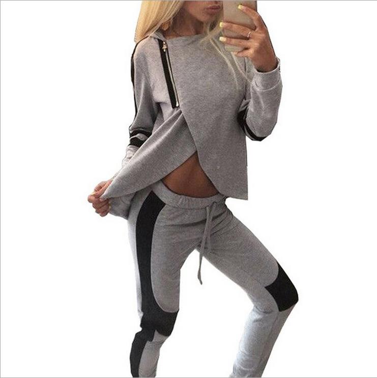 fashion 2 Piece Set Women Tracksuits Sportsuit 2017 Autumn Ladies Zipper Split Hooded Sweatshirts Casual Female Sportswear S-2XL, Gray
fashion 2 Piece Set Women Tracksuits Sportsuit 2017 Autumn Ladies Zipper Split Hooded Sweatshirts Casual Female Sportswear S-2XL, Gray