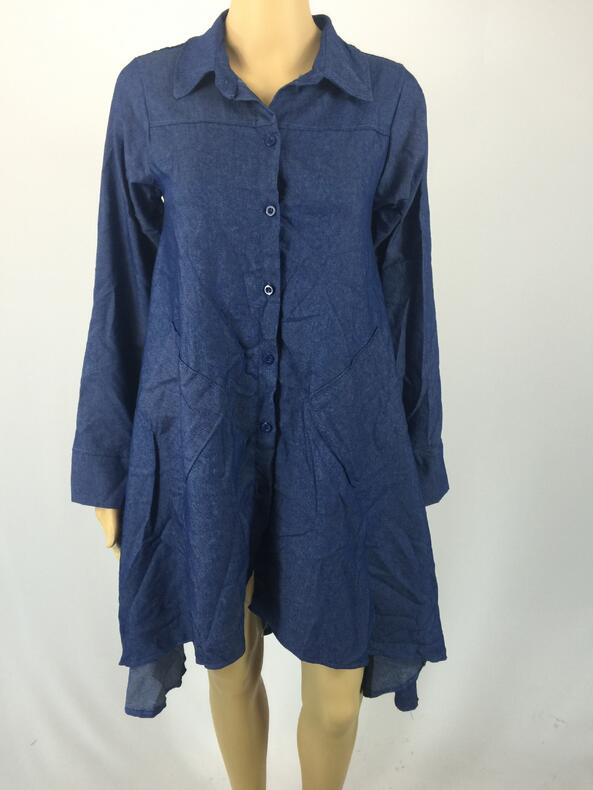 High quality Big fashion long - sleeved denim shirt loose loose women 's explosive section LX014