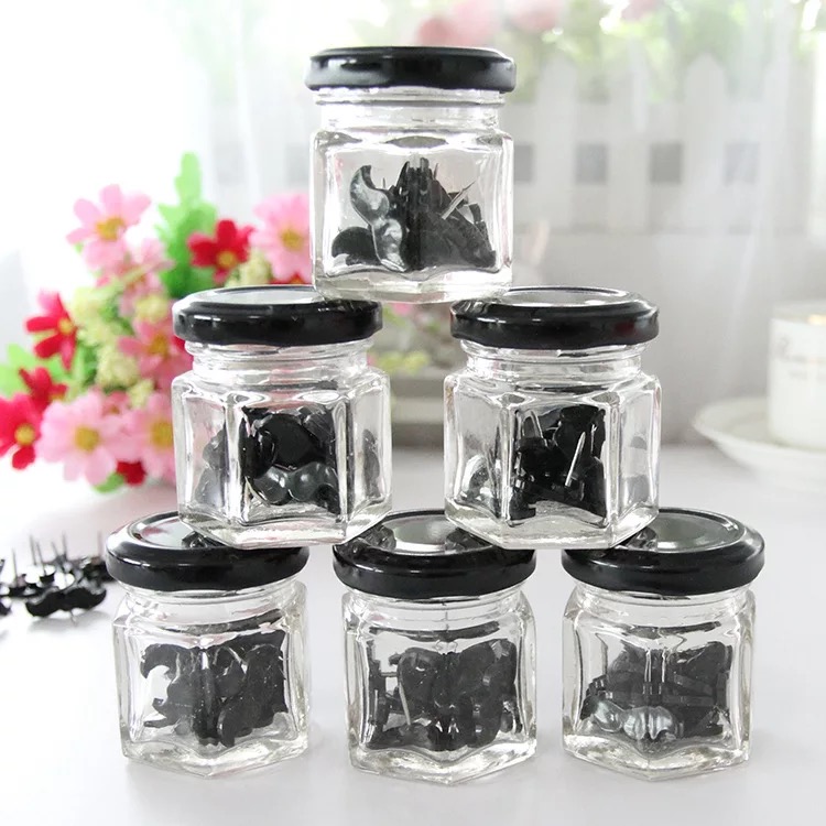 24 pcs/lot Creative beard plastic push Pin Korean Bottled soft wood decorative Mr mustache thumbtack Office Binding Supplies