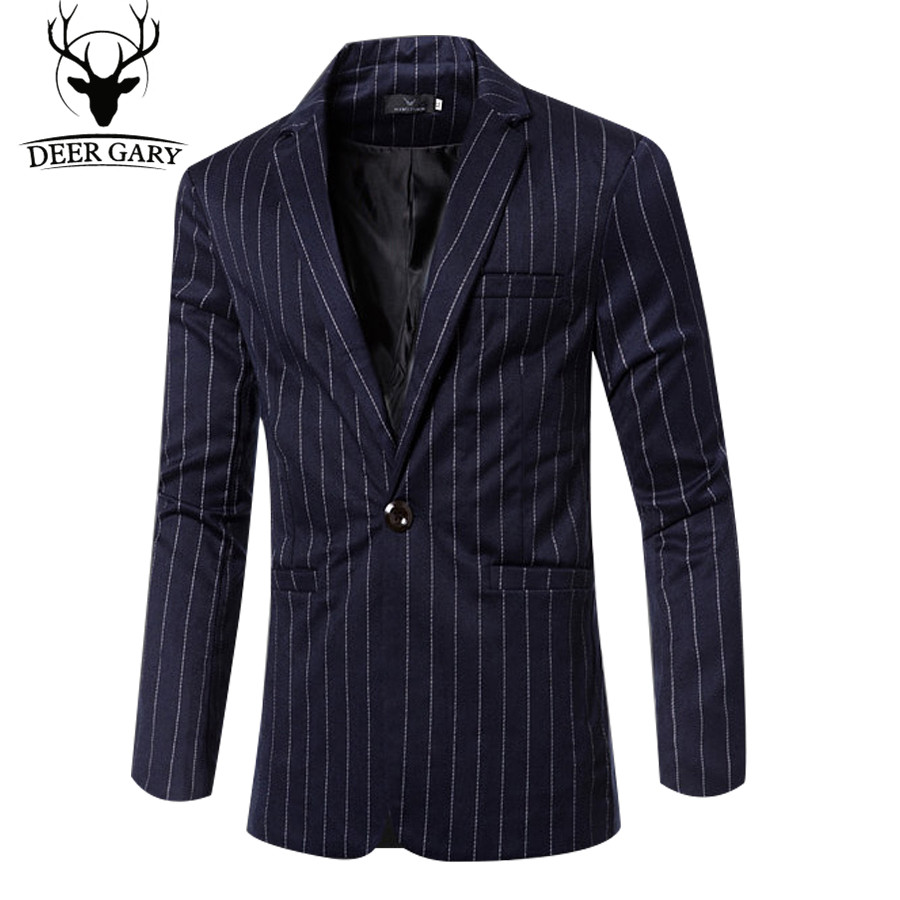 Wholesale- 2016 New Mens Striped Blazers Jackets High Quality Single Button Men Blazer Slim Fit Costume Homme Casual Suits Size -3XL, Black
Wholesale- 2016 New Mens Striped Blazers Jackets High Quality Single Button Men Blazer Slim Fit Costume Homme Casual Suits Size -3XL, Black