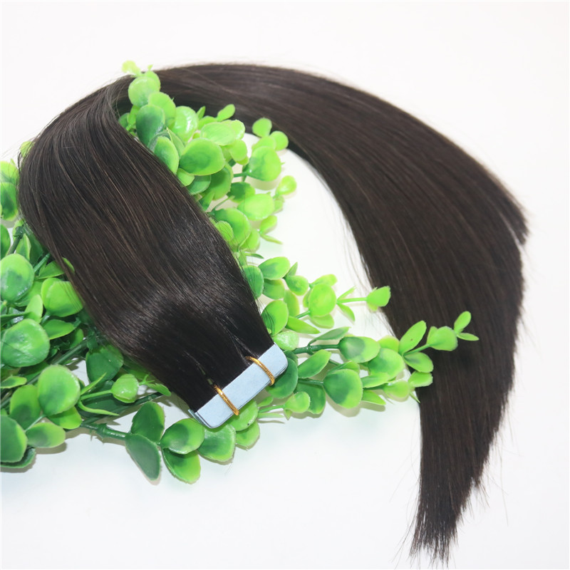 Tape In Human Hair Extensions Brown #2 Glueless 40pcs 100gram Brazilian Virgin Hair Skin Weft Thick End
