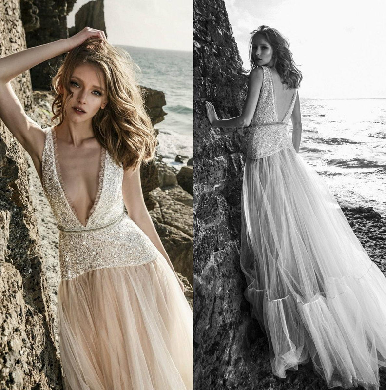 Beach Wedding Dresses gowns Sexy Deep V Neck Backless Netta BenShabu Crystal Beaded Bohemian Bridal, Black
Beach Wedding Dresses gowns Sexy Deep V Neck Backless Netta BenShabu Crystal Beaded Bohemian Bridal, Black
