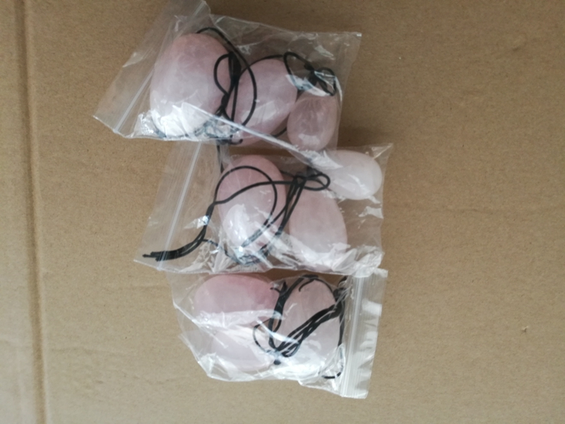 20sets/lot Quartz Crystal Eggs With Rope Yoni Egg Massage Handball Massager Ball for Exercise Ball Health Care Massage Tool
