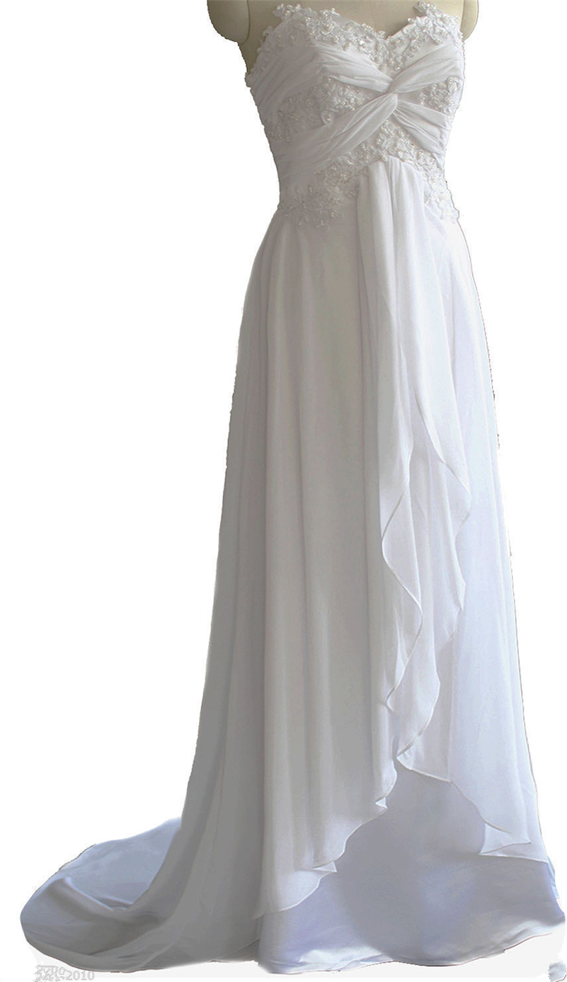 newest elegant aline sweetheart chiffon wedding dresses appliques beaded lace up plus size wedding party bridal gowns bm55