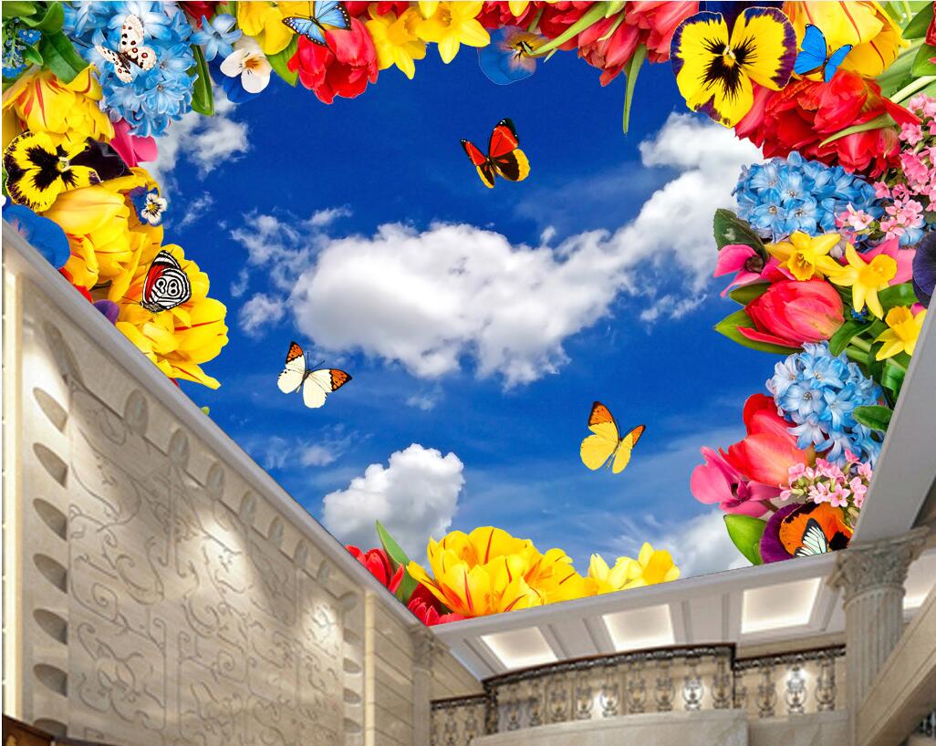 3d photo wallpaper custom mural Blue sky white clouds butterfly flower ceiling murals home decoration living room wallpaper for walls 3d, Sky blue
3d photo wallpaper custom mural Blue sky white clouds butterfly flower ceiling murals home decoration living room wallpaper for walls 3d, Sky blue
