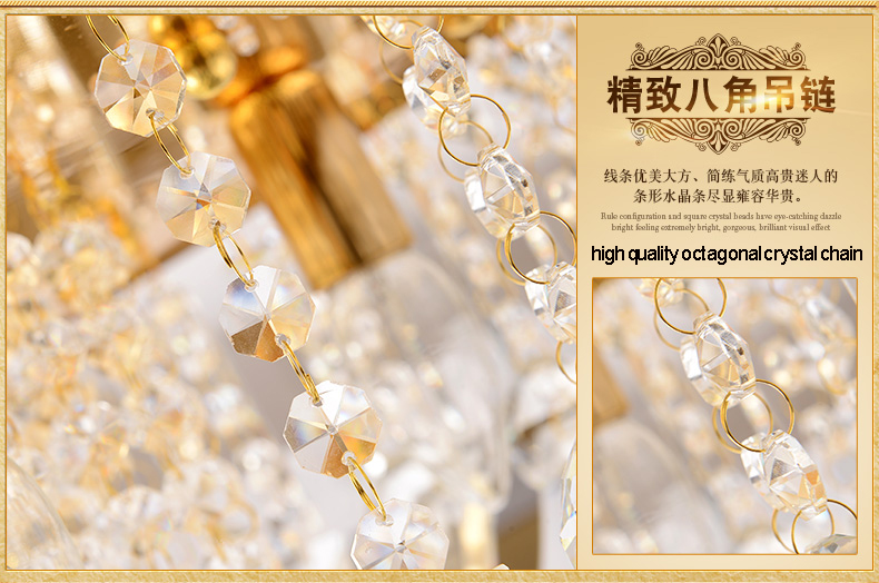 LED Modern Crystal Chandeliers Ceiling Lamps Golden Crystal Hanging Lights Fixture Home Indoor Chandelier Lighting AC 110V 220V D50cm H26cm