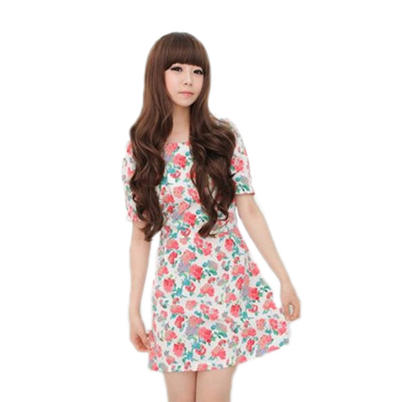 WoodFestival long wavy wig neat bangs brown black synthetic wigs curly natural fiber hair fashion