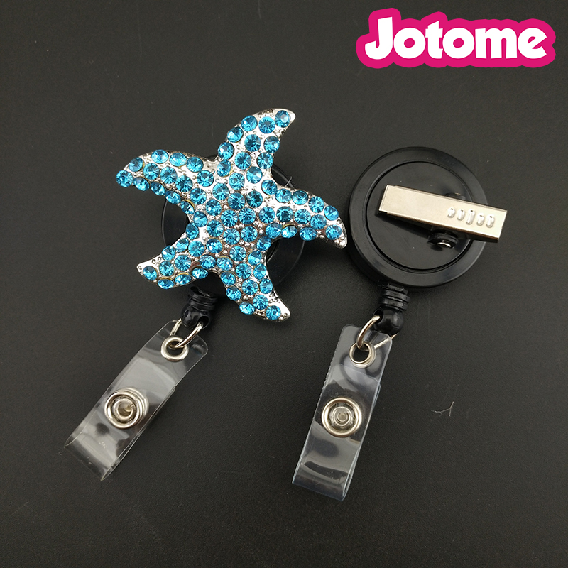 50PCS/Lot Silver Tone Key Rings Blue Rhinestone Starfish Animal Shape Retractable ID Name Badge Reel Holder Nurse Medical Gift 
50PCS/Lot Silver Tone Key Rings Blue Rhinestone Starfish Animal Shape Retractable ID Name Badge Reel Holder Nurse Medical Gift