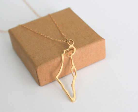 10PCS Asian Country Map Israel Palestine Necklace Outline Jewish Judaica Jerusalem Hebrew Passover Holy land Necklaces for Keepsake Souvenir Mitzvah