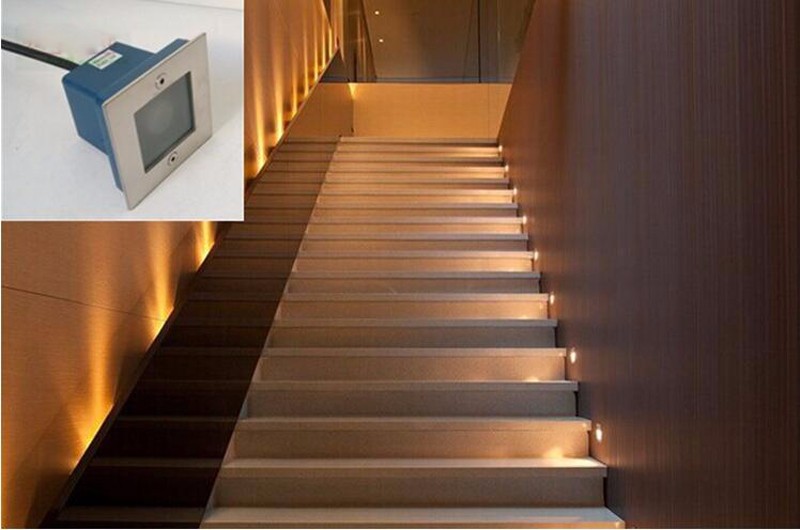 Square LED Underground Light 1W Aluminum Waterproof for Buried Yard Lamp Landscape Recessed Inground Lighting IP65