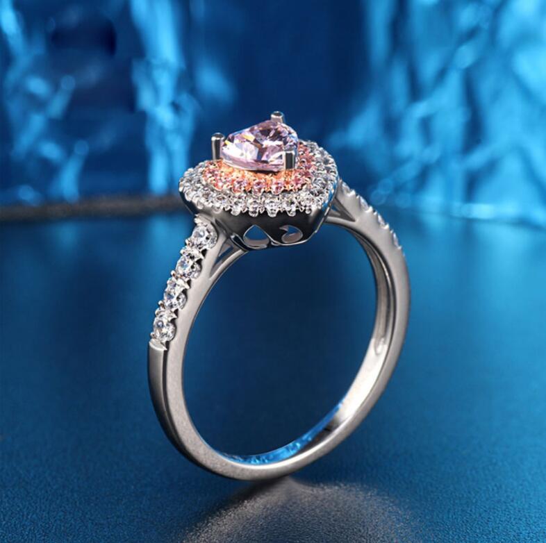 Sterg Sier Pink Sapphire Heart Ring: Handmade Wedding Jewelry Gift 83c4