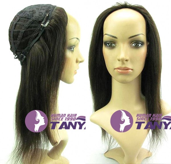 ZZHAIR 100% Brazilian Remy Human Hair Glueless Half head 3/4 Wig Holiday Cosplay Wigs all colors in stock