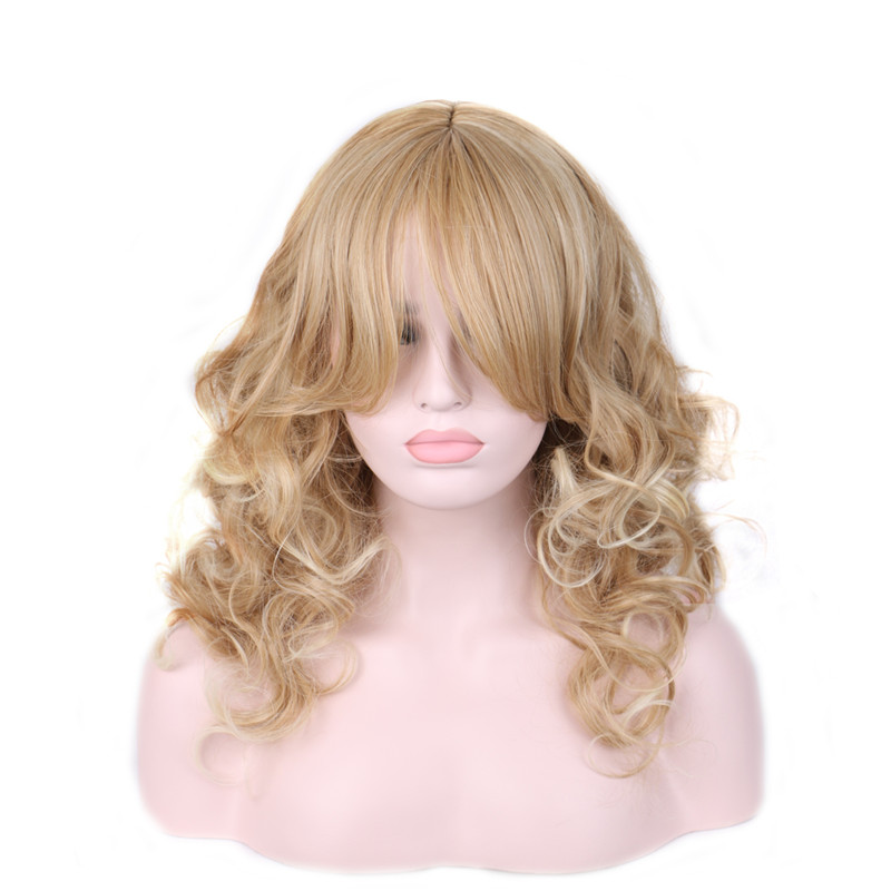 WoodFestival Long wavy Blonde wig Women Fashion curly synthetic hair wigs with bangs ladies heat resistant fiber Halloween Party
WoodFestival Long wavy Blonde wig Women Fashion curly synthetic hair wigs with bangs ladies heat resistant fiber Halloween Party