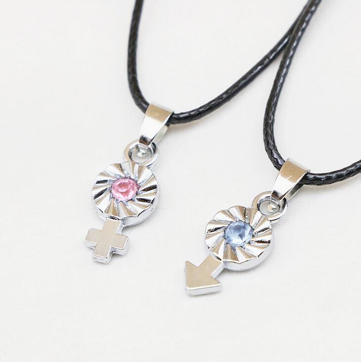Brand new Valentine 's Day gift key lock couple necklace student couple jewelry WFN037 (with chain) mix order 20 1set=2 pieces
