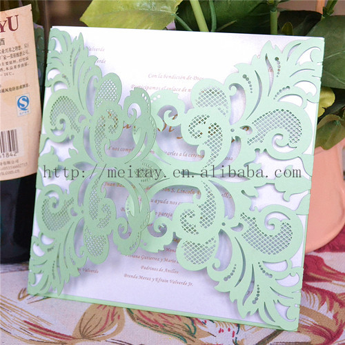Wholesale- Mint green party supplies laser cut mint green paper card,wholesale blank wedding invitations 2016
Wholesale- Mint green party supplies laser cut mint green paper card,wholesale blank wedding invitations 2016