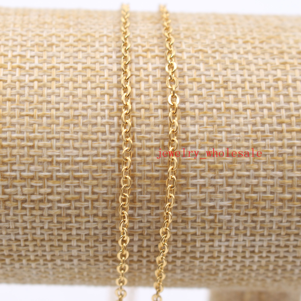 Hot selling 50meter/Roll wholesale Jewelry Finding Chain Gold Stainless Steel Strong thin 2mm Links soldered Flat Link Oval Chain JEWLERY