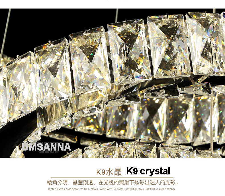 LED Modern Crystal Chandeliers Dimmable Spiral Chandelier Lights Fixture 3 Colors Dimming Hanging Lamp Cafes Villa Home Indoor Lighting Hotel Interior