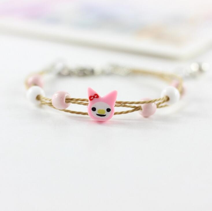 High quality Cute female cartoon couple sisters bracelet simple sweet jewelery FB108 mix order 20 pieces a lot Charm Bracelets