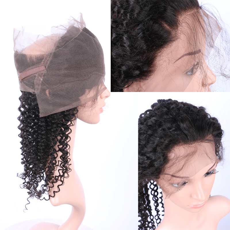 African American 360 Band Full Lace Frontal Closure 22*4*2 Afro Kinky Curly Brazilian Human Hair 360 Lace Frontal For Black Woman
