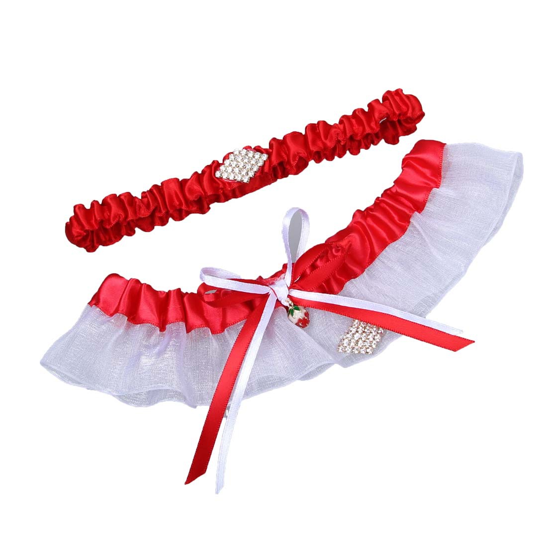 2 Pieces White Red Wedding Bridal Garters For Bride Set Wedding Bridal Leg Garters Cheap In Stock
