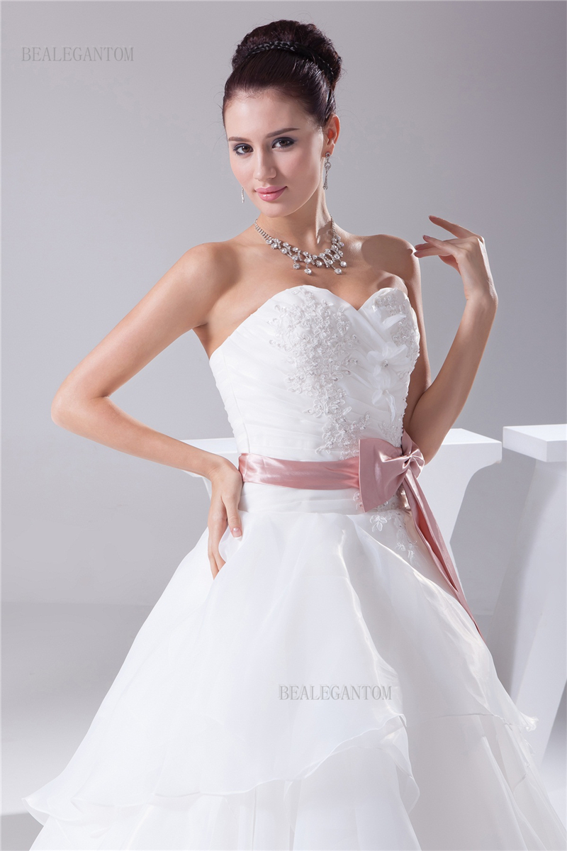 real photo sweetheart lace ball gown wedding dresses organza appliques beaded cheap lace up plus size bridal gowns bm47