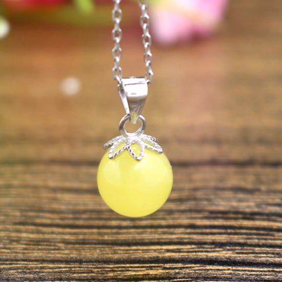 Sterling Silver 925 Plated White Gold 8-12mm Pearl or Round Bead Semi Mount Pendant clasp without necklace