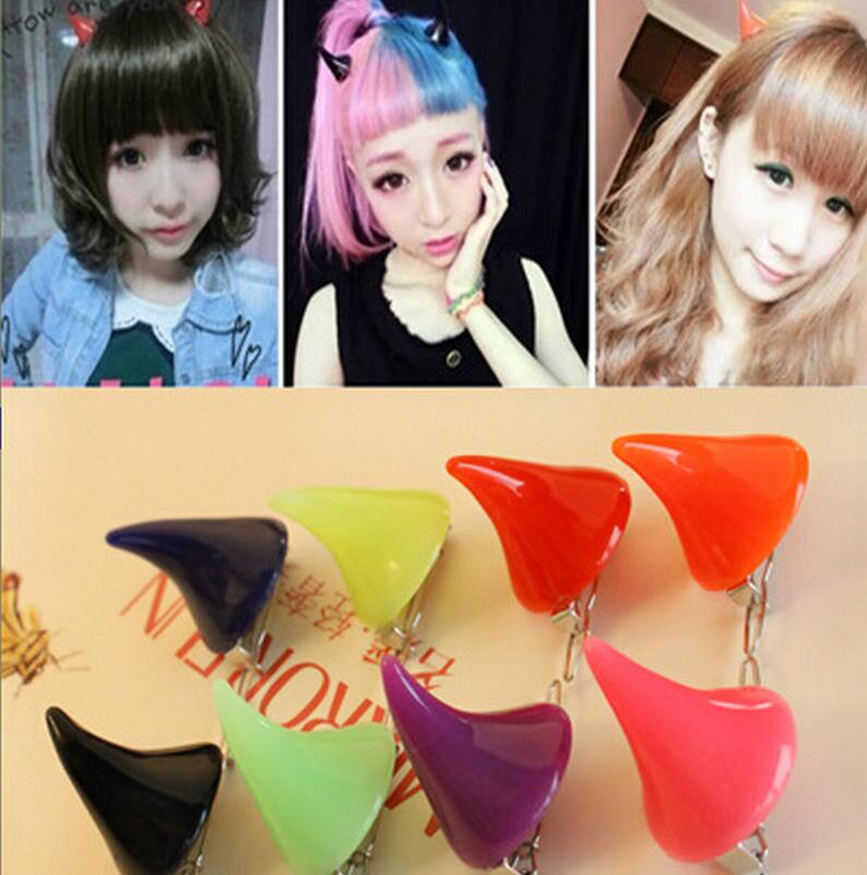 Hot sale Harajuku headdress demon horns hairpin hairpin hair ornaments FJ046 mix order 60 pieces a lot