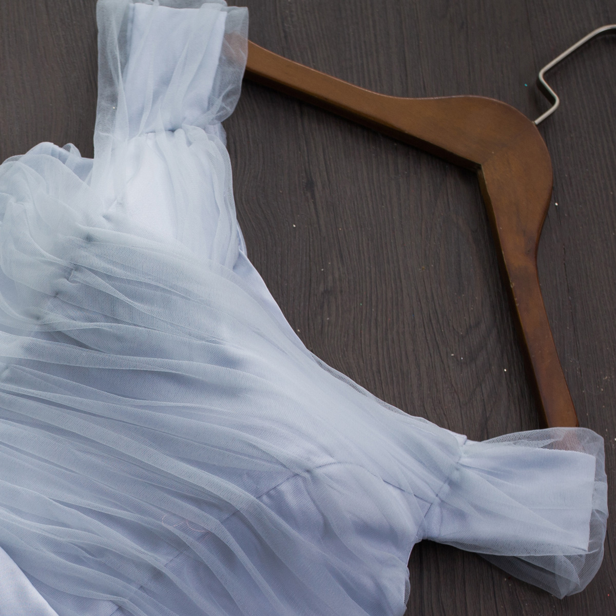 Smoky Gray Bridesmaid Dresses Off Shoulder Lace-up Back Pleats Tulle Wedding Party Dresses Burgundy,Royal Blue,Lavender evening gowns Cheap