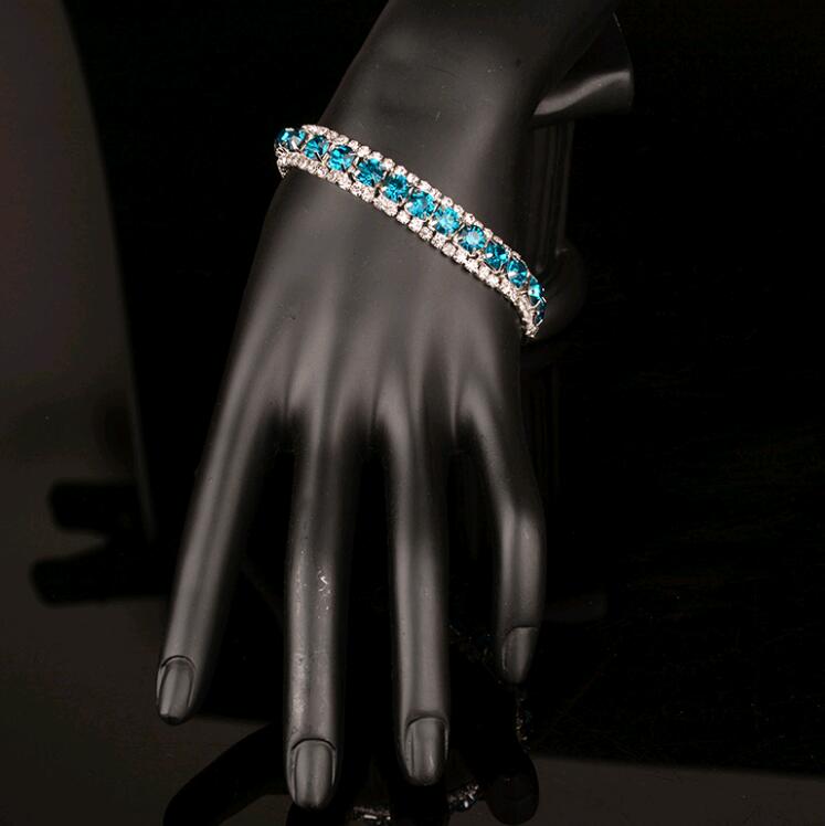 Elegant Women's Crystal Rhinestone Tennis Bracelet - Colorful Varieties of High-Quality Jewelry