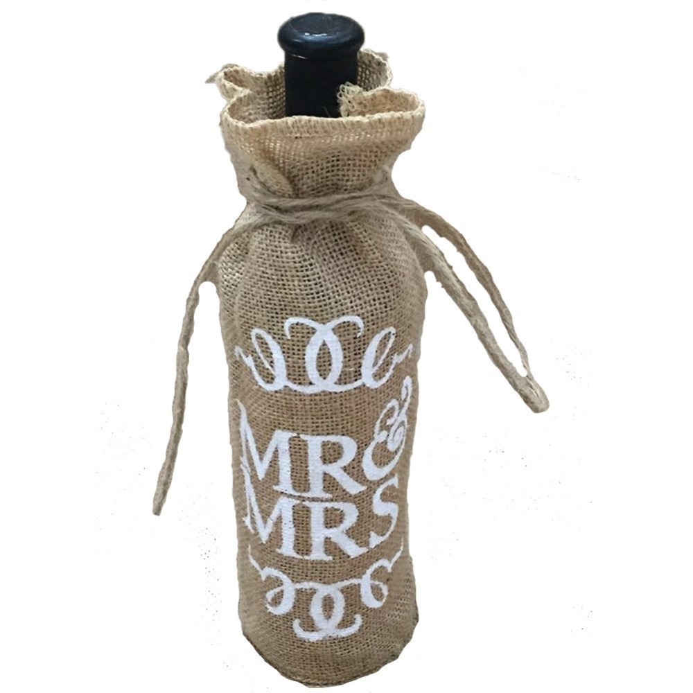 Wholesale- Mr.& Mrs Jute Burlap Wine Bottle Cover Gift Bag Wedding Christmas Party Decoration AA8008
Wholesale- Mr.& Mrs Jute Burlap Wine Bottle Cover Gift Bag Wedding Christmas Party Decoration AA8008