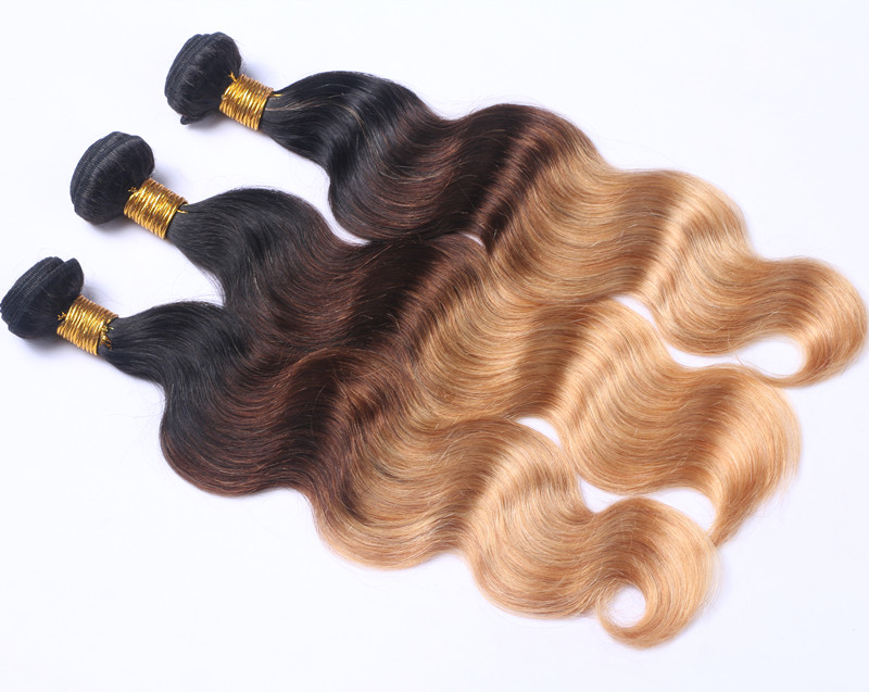 Wholesale Price High Quality Color 1B/4/27 Virgin Hair Weaves Brazilian Body Wave Human Hair Extensions Remy Hair Bundles