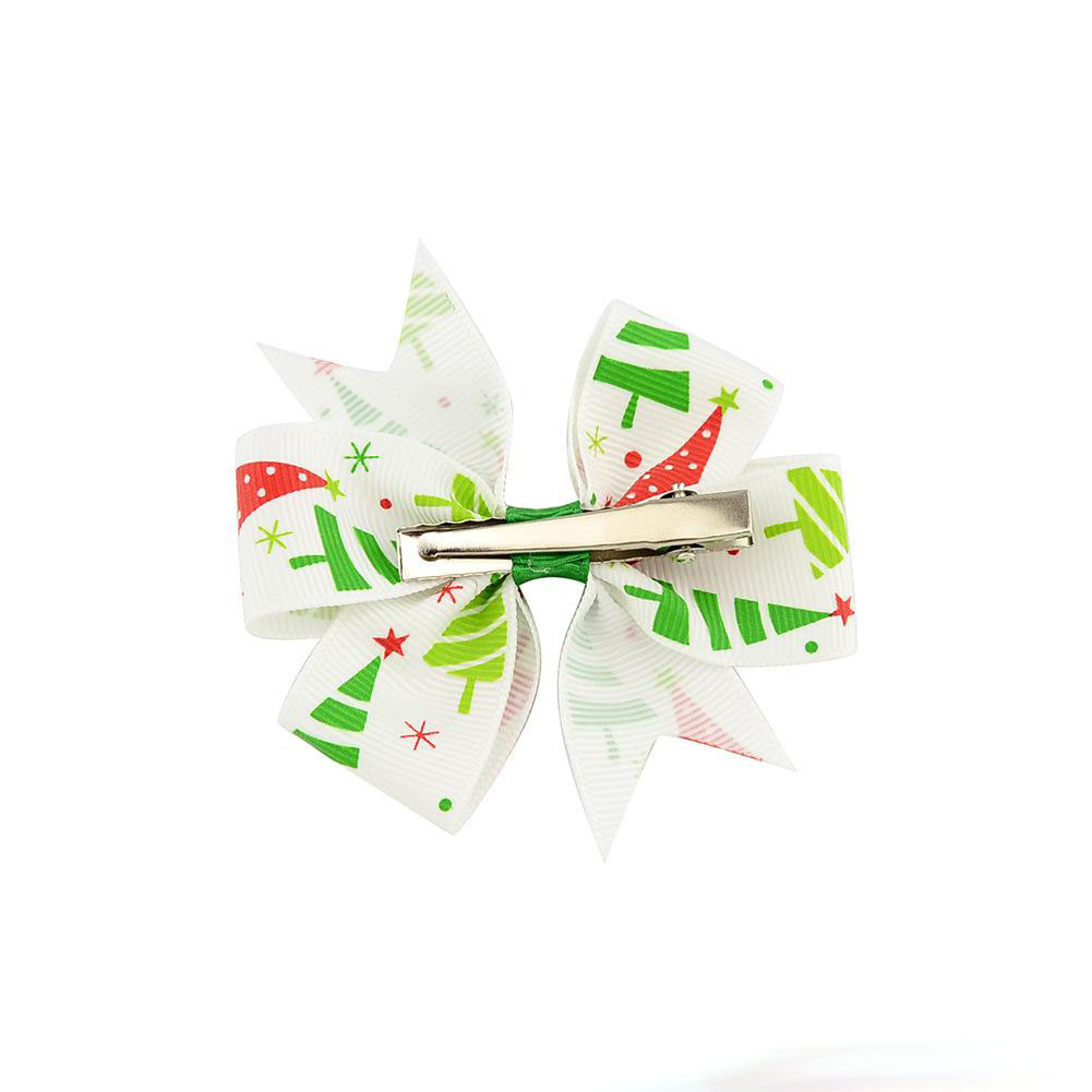 Bow girls hair pins New Christmas Style Children Hair Accessorie christmas trees snowman Boutique girls hair pins Kids Bow Clips