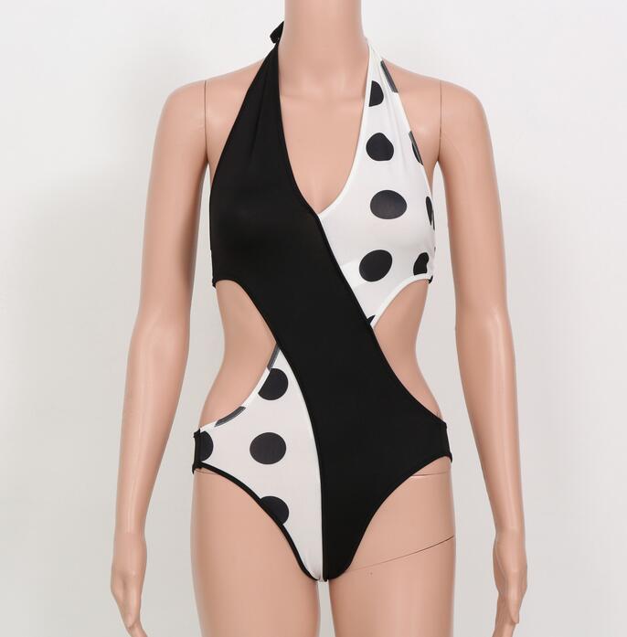 Hot sale bikini bodysuit Sexy Double color swimsuit Backless Swimwear Women Bathing suit Beachwear Monokini bather gift