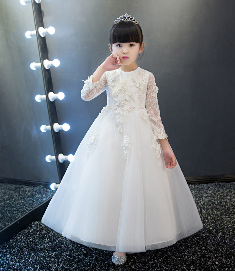 New Arrival Pink Tulle Exquisite Lace Flower Girl Dress Ankle Length Baptism Party Prom Princess dress Girls Wedding Birthday Gown