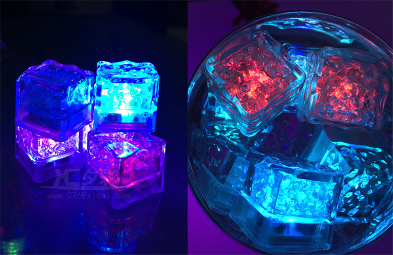 Led Lighting Polychrome Flash Party Lights Glowing Ice Cubes Blinking Flashing Decor Light Up Bar Club Wedding