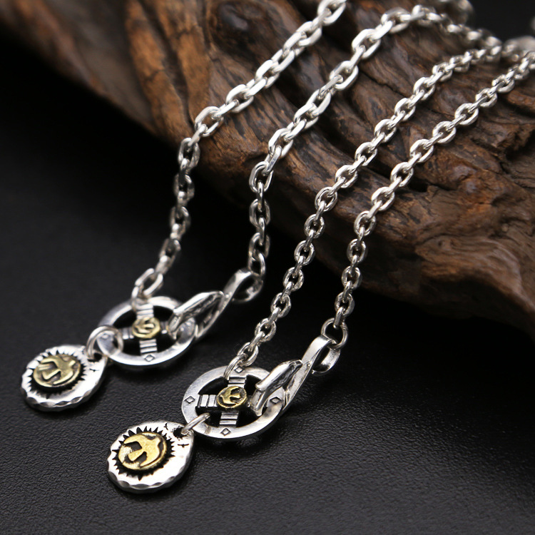 925 sterling silver vintage jewelry pendant necklace for men and women eagle and cross charm pendant Japan style long necklace free shipping