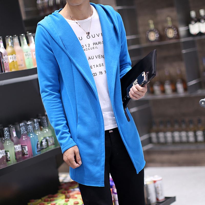 Mens Sweater 2016 New Plus Size Autumn Slim Fit Cardigan Men Simple Hooded Casual Sweater Men Long Mens Cardigans 4Colors 5XL-M