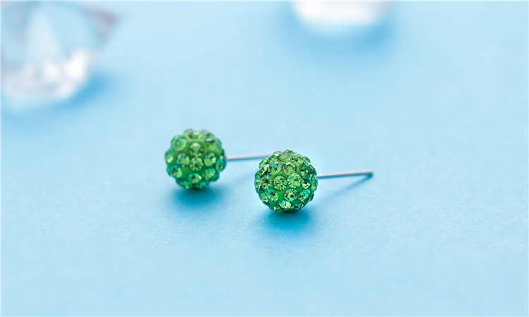 Fashion Korean beads Stud Earrings 7 colors Ladies crystal Rhinestones ball Earrings For women Luxury Jewelry in Bulk