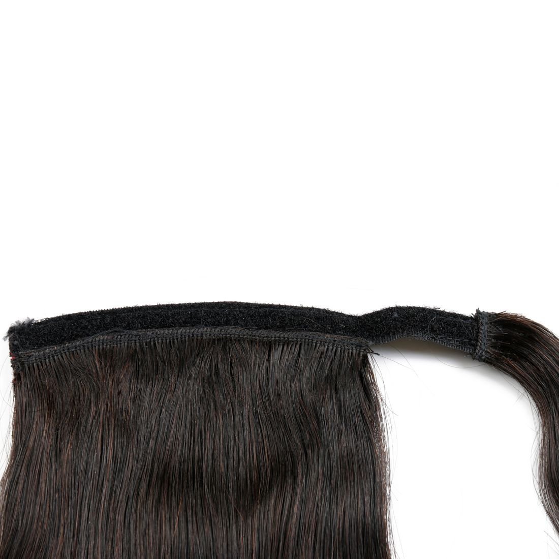 dora 18" silk Straight Ponytail Hair Extension Human Hair Wrap Ponytail Hairpiece 100g natural color 1#