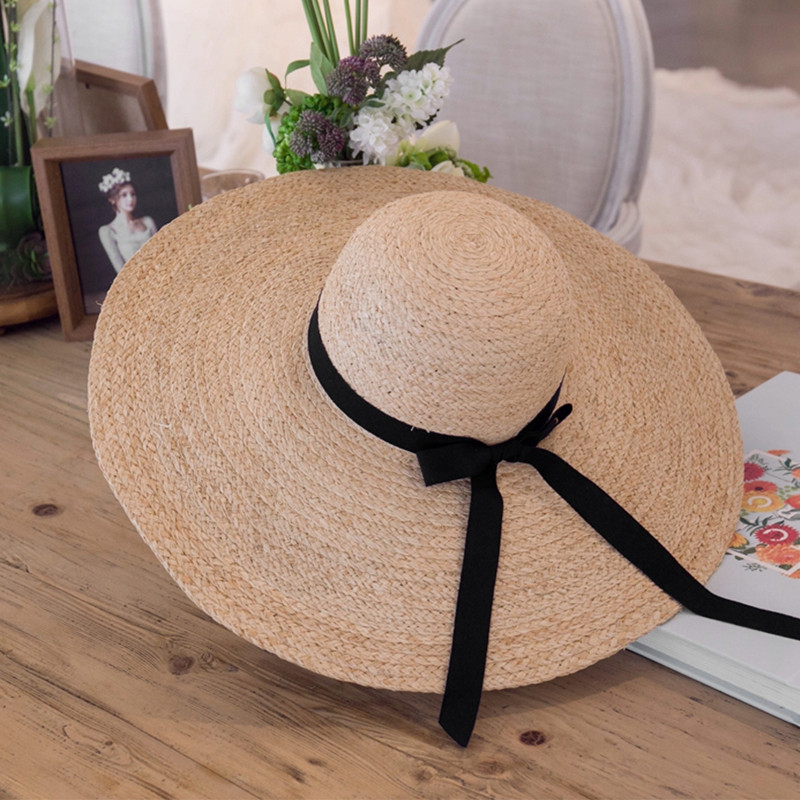 Womens Black Bowknot Band Kentucky Derby Large Brim Raffia Straw Floppy Sun Summer Beach Hat T237, Natural
Womens Black Bowknot Band Kentucky Derby Large Brim Raffia Straw Floppy Sun Summer Beach Hat T237, Natural