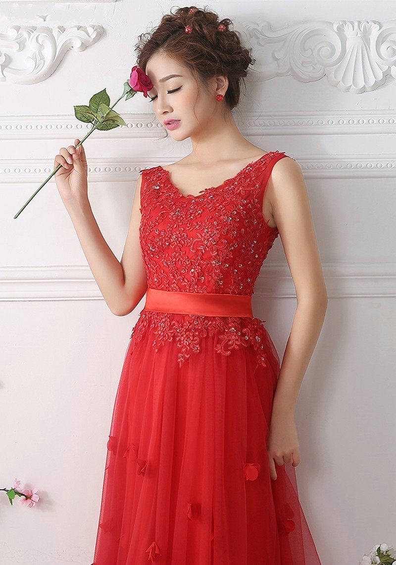 2017 robe de soriee New High Quality V-neck Appliques Tulle Long Prom Dresses Evening Dress Party Gowns Vestido De Festa Formal Dress